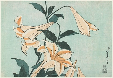 hokusai_lilies